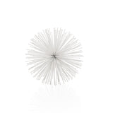 8" White Iron Decorative Orb Tabletop Sculpture