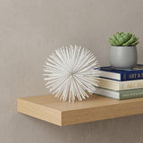 6" White Metal Spiky Sphere