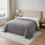 92" X 106" Gray Geometric Cotton Quilt