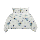 Set of Two Blue And Green Floral Twin Extra Long Quilt