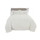 92" X 90" White Chevron Cotton Quilt