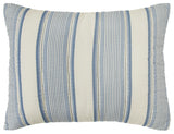 94" X 68" Indigo Striped Cotton Quilt