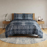 Indigo King Cotton Washable Polyester Duvet Cover Set With Two Shams
