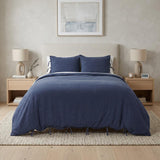 Indigo King Cotton Washable Polyester Duvet Cover Set With Two Shams
