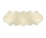 2' X 6' Ivory Wool Sheepskin Handmade Area Rug