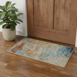 2' X 4' Sealife Abstract Power Loom Non Skid Area Rug