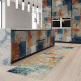 2' X 8' Sealife Abstract Power Loom Non Skid Runner Rug