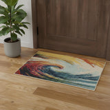 3' X 5' Wave Abstract Power Loom Non Skid Area Rug