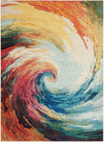 5' X 7' Wave Abstract Power Loom Non Skid Area Rug