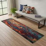 2' X 6' Atlantic Abstract Power Loom Non Skid Runner Rug