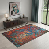 4' X 6' Atlantic Abstract Power Loom Non Skid Area Rug