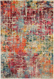 4' X 6' Pink Abstract Power Loom Distressed Non Skid Area Rug