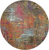 4' Sunset Abstract Round Rug