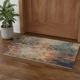 3' X 5' Multicolor Abstract Power Loom Non Skid Area Rug