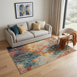 5' X 7' Multicolor Abstract Power Loom Non Skid Area Rug