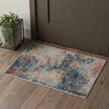 3' X 5' Multicolor Abstract Power Loom Non Skid Area Rug