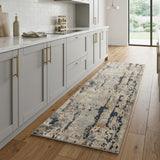 8' Beige And Gray Abstract Runner Rug