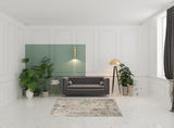 5' X 7' Beige And Grey Abstract Power Loom Non Skid Area Rug