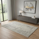 4' X 6' Beige And Grey Abstract Power Loom Non Skid Area Rug