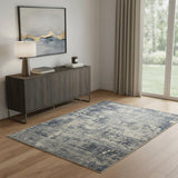 4' X 6' Grey And Beige Abstract Power Loom Non Skid Area Rug