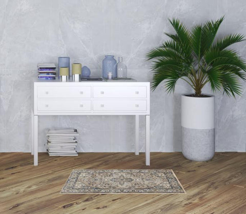 2' X 4' Beige And Ivory Oriental Distressed Area Rug