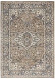 4' X 6' Beige And Grey Oriental Power Loom Non Skid Area Rug