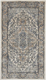 2' X 4' Ivory And Grey Oriental Non Skid Area Rug