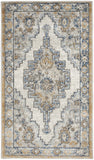 2' X 4' Grey And Light Blue Oriental Power Loom Non Skid Area Rug
