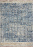 5' X 7' Blue Abstract Power Loom Distressed Non Skid Area Rug
