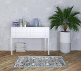 3' X 5' Blue Southwestern Power Loom Non Skid Area Rug