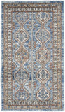 2' X 4' Blue Southwestern Power Loom Non Skid Area Rug