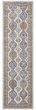 2' X 8' Grey Southwestern Power Loom Non Skid Runner Rug
