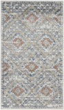 2' X 4' Blue And Ivory Southwestern Power Loom Non Skid Area Rug