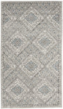 2' X 4' Grey Ivory And Blue Southwestern Power Loom Non Skid Area Rug