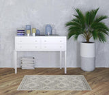 3' X 5' Grey Ivory And Blue Southwestern Power Loom Non Skid Area Rug