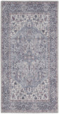 2' X 4' Grey Oriental Power Loom Distressed Washable Area Rug