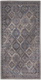 2' X 4' Ivory Latte Oriental Power Loom Distressed Washable Area Rug