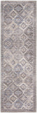 2' X 6' Ivory Latte Oriental Power Loom Distressed Washable Runner Rug