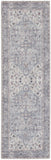 2' X 6' Grey Oriental Power Loom Distressed Washable Runner Rug