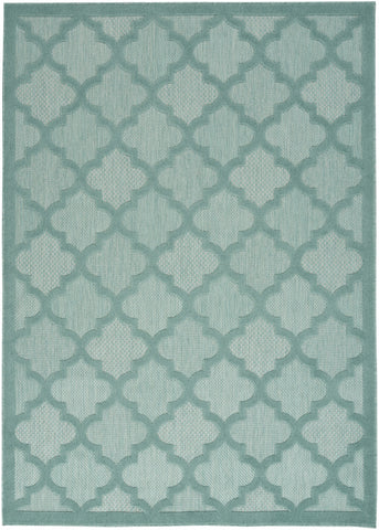 5' X 7' Aqua Indoor Outdoor Area Rug