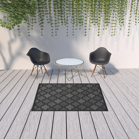 5' X 7' Charcoal Indoor Outdoor Area Rug