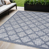 5' X 7' Denim Blue Indoor Outdoor Area Rug