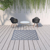 5' X 7' Denim Blue Indoor Outdoor Area Rug