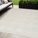 5' X 7' Ivory Indoor Outdoor Area Rug