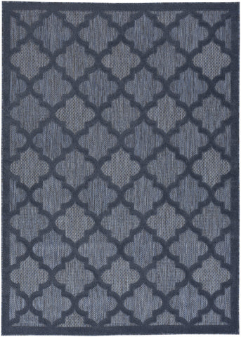 5' X 7' Blue Indoor Outdoor Area Rug