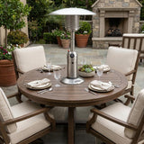 11000 BTU Silver Steel Propane Cylindrical Pole Tabletop Patio Heater