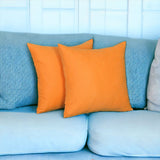 Set of Two 20" Orange Fabric Throw Pillow Covers