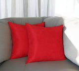 Set of Two 22" Red Throw Pillow Covers