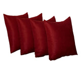 Set of Four 18" Red Fabric Throw Pillow Covers