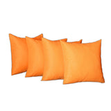 Set of Four 20" Orange Fabric Throw Pillow Covers